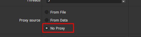 Chọn No proxy khi không có proxy