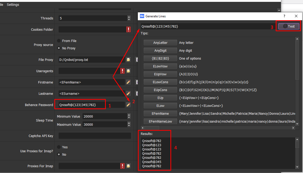Password - Phần mềm tạo tài khoản Behance