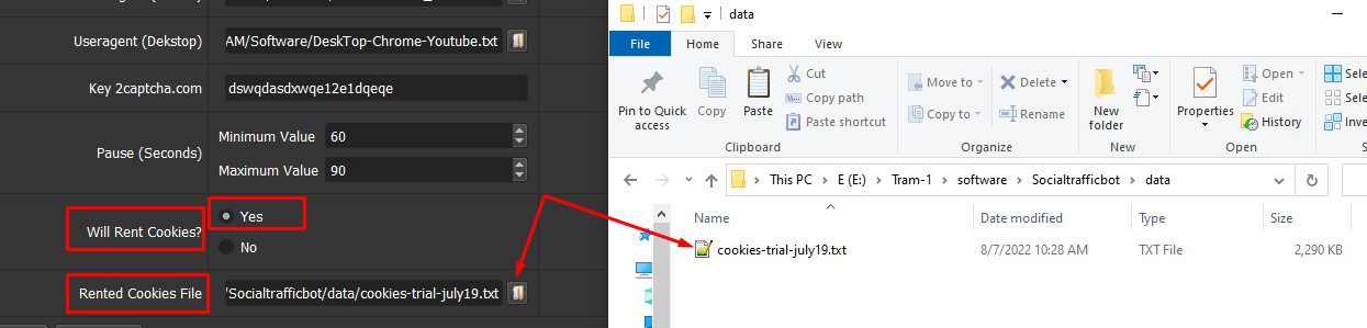 Thuê cookies Gmail trong phần mềm tăng truy cập website