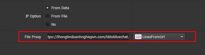 Dán link thuê proxy vào Tiktok Live Chat Bot