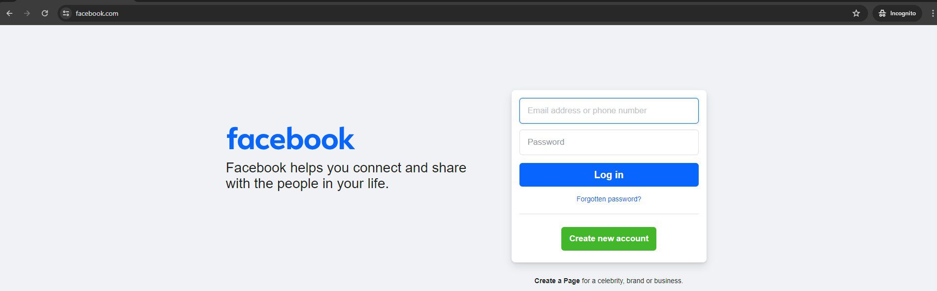 Mở trình duyệt Faceook - Cách lập nick Facebook hàng loạt