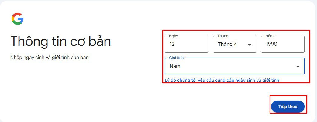 Tài khoản Gmail mới